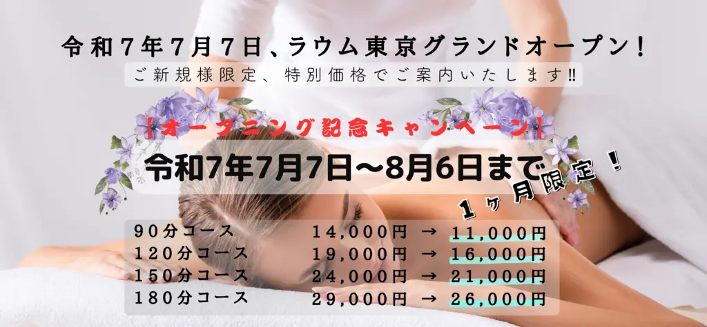 オープニング割引広告画像|ラウム東京